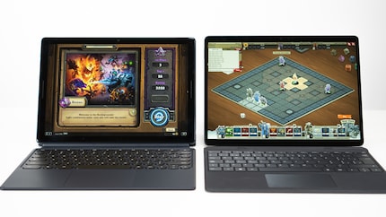Auf dem Slate (l.) lassen sich wesentlich mehr und bessere Spiele installieren.