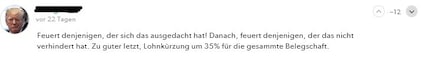 Da war jemand besonders erbost und wollte mit einer drastischen Formulierung die eigene Unzufriedenheit ausdrücken