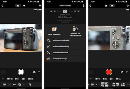 Mit der App von Canon kannst du Fotos und Videos aufnehmen.