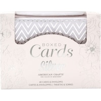 American Crafts Set de cartes à motifs Silver Foil (40 pcs)