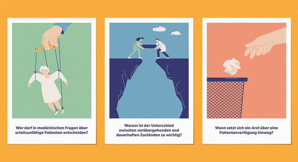 Die Illustrationen von «Rund Um» brechen mit den oft verängstigenden Bilderwelten des Gesundheitsbereichs. Foto: Selina Fässler