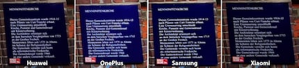 Für das Foto wurde der Ausschnitt vom Samsung vergrößert und vom Xiaomi verkleinert.