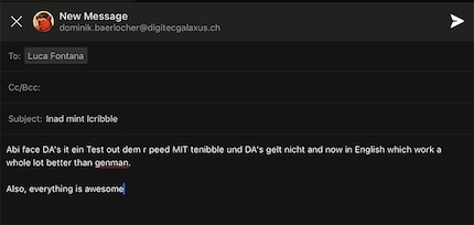 My email to Luca Fontana, written with the Apple Pencil in Outlook. Sent just like this without context.