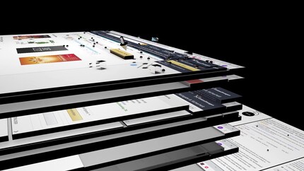 The 2D interface becomes a 3D interface that can be viewed and manipulated. Image: Felix Schulz