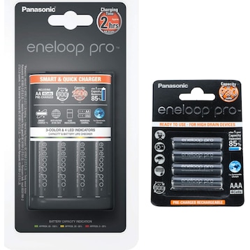 Panasonic Kit de démarrage Eneloop pro (8 pcs, AA, AAA, 2500 mAh, Piles  rechargeables + chargeur) - digitec