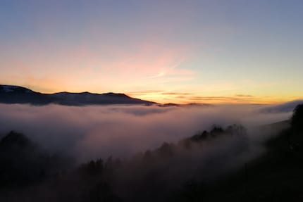 The view from the terrace, not the smoke from roasting wild boar.