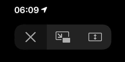 Das mittlere Icon ist das Picture-in-Picture Icon