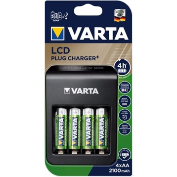 Varta Pack Mini Chargeur AA/AAA + 2 Piles Rechargeables AA 2100 mAh