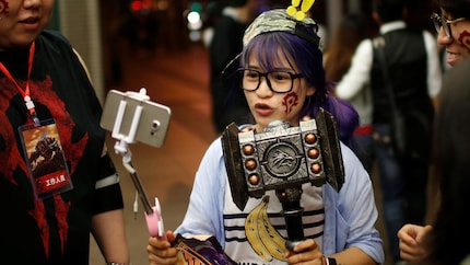Les fans chinois lors de la première de Warcraft en 2016 à Shanghai.