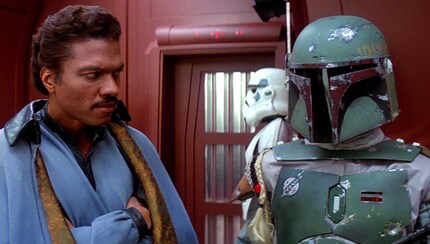 Hier Boba Fett, rechts im Bild, anno 1980 gespielt von Jeremy Bulloch.