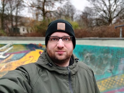 Selfie en mode portrait.