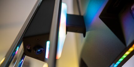 Lighting orgy: RGB behind, RGB underneath and also a projector that...