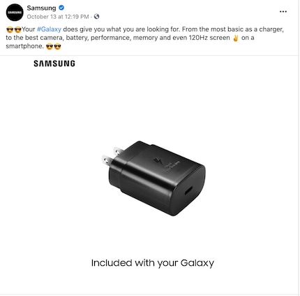 Charger included… yeah, right.