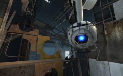 Wheatley quatscht für zwei, was in Ordnung ist, da deine Figur kein Wort sagt.