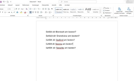 So sehen die fünf Schriften aus.