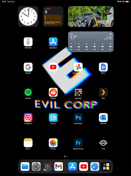 Der Home Screen meines iPads vor der Sortierung
