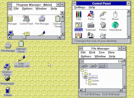 In Windows 3.11 war der Desktop nicht wirklich existent.