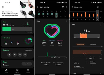 Voici une publicité pour la Galaxy Watch 4 dans l'application Samsung Health qui est reliée à la Galaxy Watch 4.