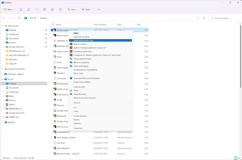 Gewisse Funktionen im Explorer sind hinter dem Menüpunkt «Weitere Optionen Anzeigen» versteckt.
