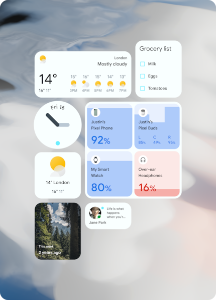 Nuovo design dei widget.