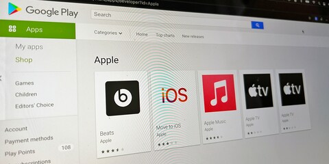 Apple hingegen hat nur eine Handvoll Apps auf Googles Play Store.