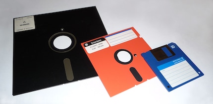 Die drei häufigsten Floppy-Formate: 8, 5,25 und 3,5 Zoll.