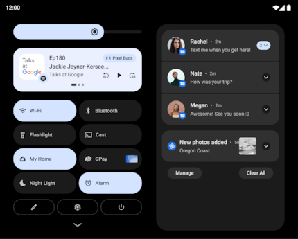 Funktionen werden nicht einfach vergrössert, sondern App-Elemente werden neu angeordnet