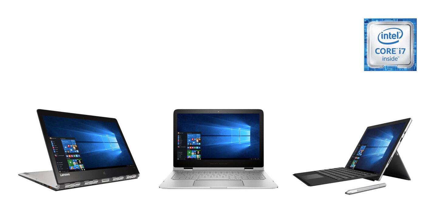 Appareils 2 en 1 avec processeur Intel® – la productivité d'un ordinateur portable et la mobilité d'une tablette.