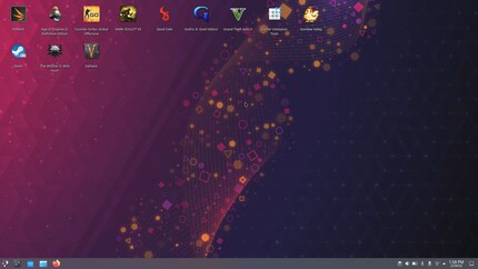 Die Desktop-Ansicht des SteamOS-Betriebssystems. Die installierten Steam-Spiele lassen sich auch von hier aus starten, aber wirklich sinnvoll als PC nutzen lässt sich das Steam Deck derzeit eher nicht.