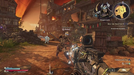 Während wir uns durch seine Skelettarmee kämpfen, vergewissert sich der Bösewicht bei uns, ob wir ihn auch wirklich abgrundtief hassen. - Quelle: PC Games