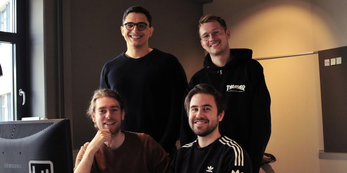 Das Toukana-Team: Hinten von links: Sandro Heuberger und Luca Langenberg. Vorne von links Zwi Zausch und Timo Falcke.