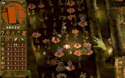 Zu Beginn einer Runde steht lediglich das Herz des Dungeons. Neue Räume müsst ihr durch Imps ausheben lassen und könnt dort entsprechende Apparaturen platzieren.
