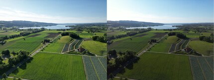 DJI, links normal, rechts hochauflösend
