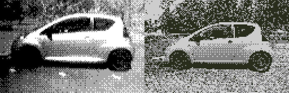 Links das Nintendo-Original, rechts das Imitat aus der iPhone-Kamera.