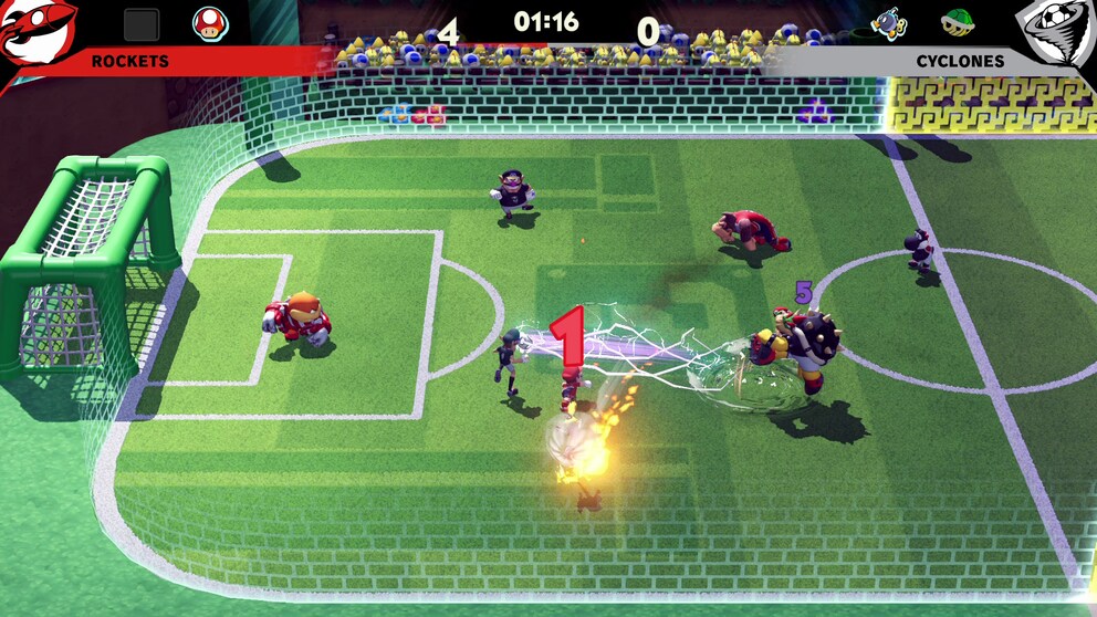 Mit Brechern wie Bowser lohnt es sich schon auch mal, aus der Distanz abzuziehen.