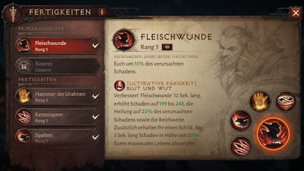 Das Talentesystem fällt leider sehr simpel aus.