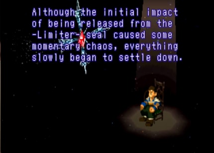 A large part of the second CD-ROM consists of characters sitting in front of a black background and continuing the story