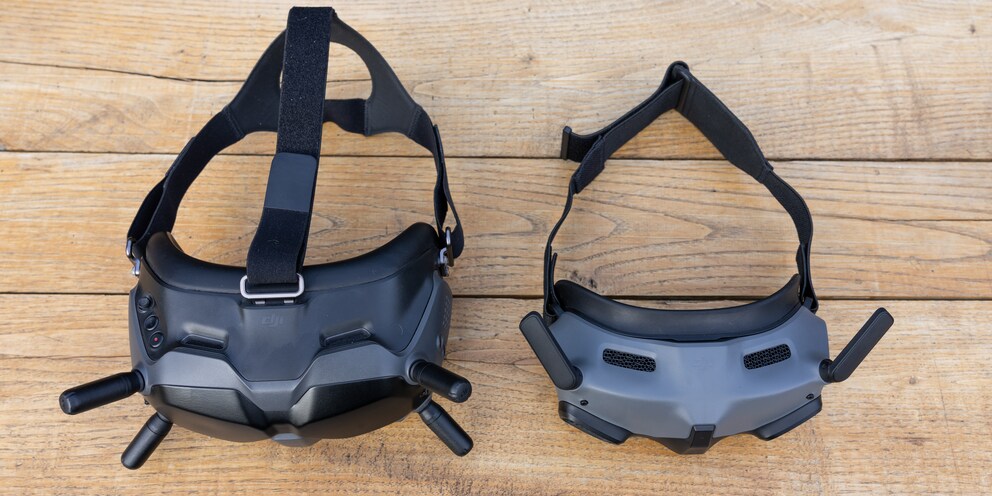 Die neuen Goggles 2 (rechts) sind zwar kompakter, aber nicht leichter als die alten FPV Goggles V2.