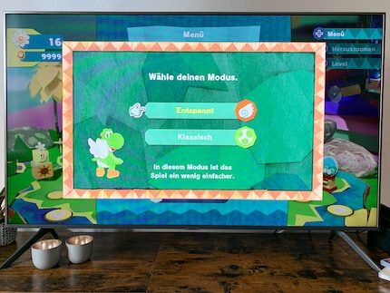 Yoshi’s Crafted World habe ich bisher nur im Entspannt-Modus gespielt. Sicher ist sicher.