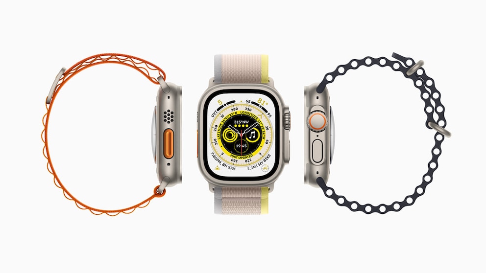 Neu, grösser und verträgt mehr: Die Apple Watch Ultra hat ein Gehäuse aus Titanium und ein Display aus Saphirglas.