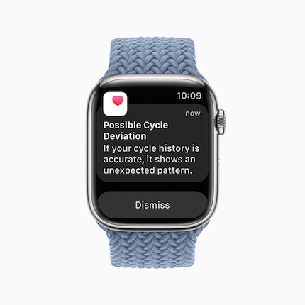 Mit ihren Temperatursensoren soll die Apple Wacht Series 8 dabei helfen, unregelmässige Perioden erkennen zu können.