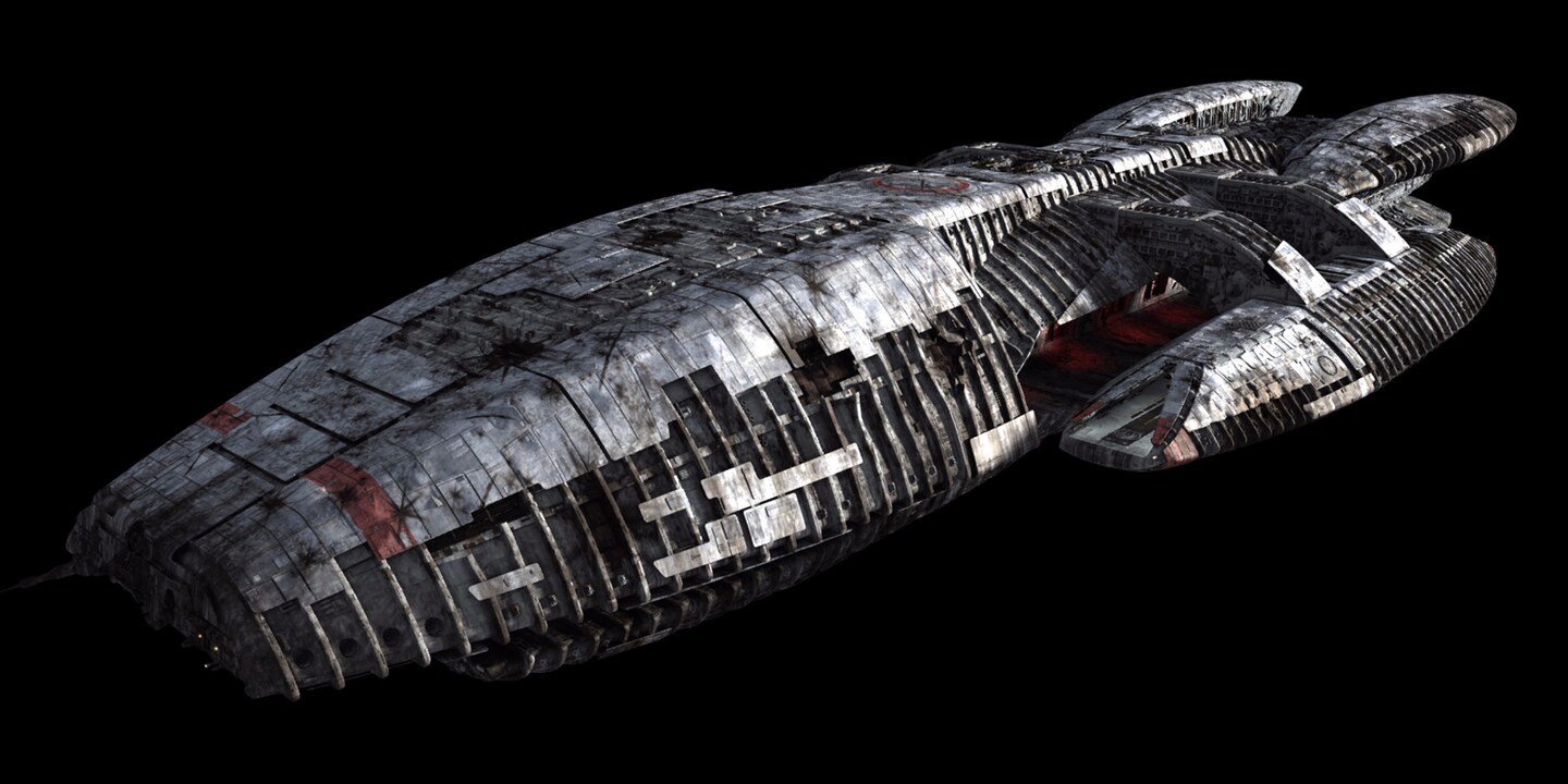 Und hier die Battlestar Galactica im Vergleich zur...