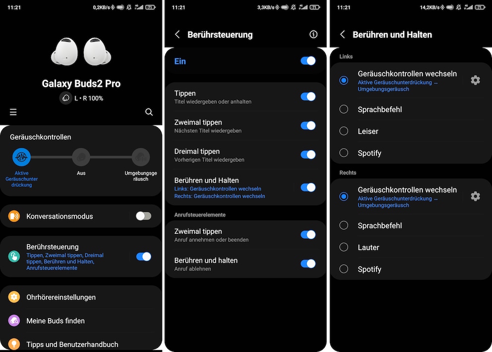 Die Steuerung kann in der App für gewisse Bereiche angepasst werden.