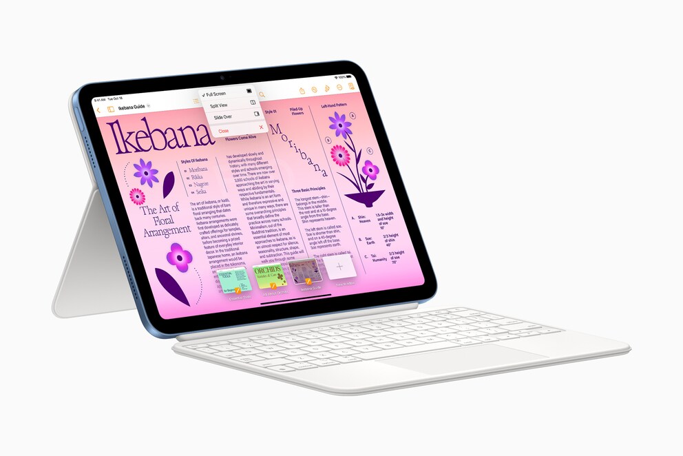 Das iPad 2022 passt zum Magic Keyboard Folio.