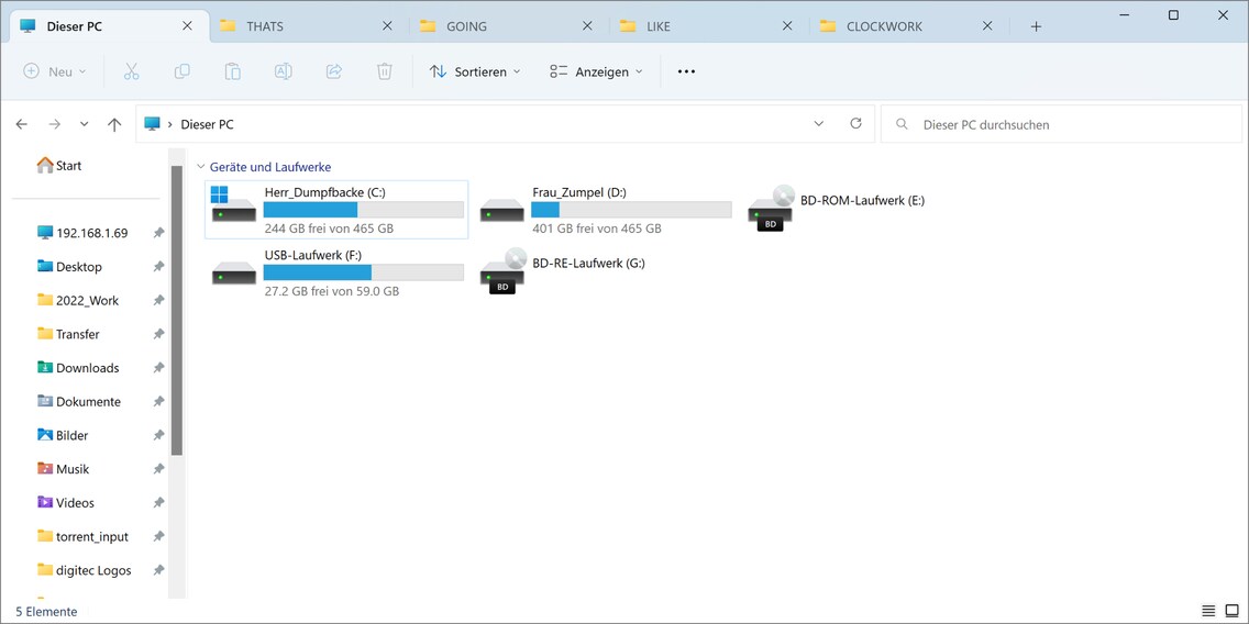 Microsoft Windows Explorer with tabs – works like a charm - digitec