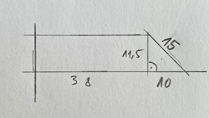 The dimensions of the Transluzent 11710 in side profile.