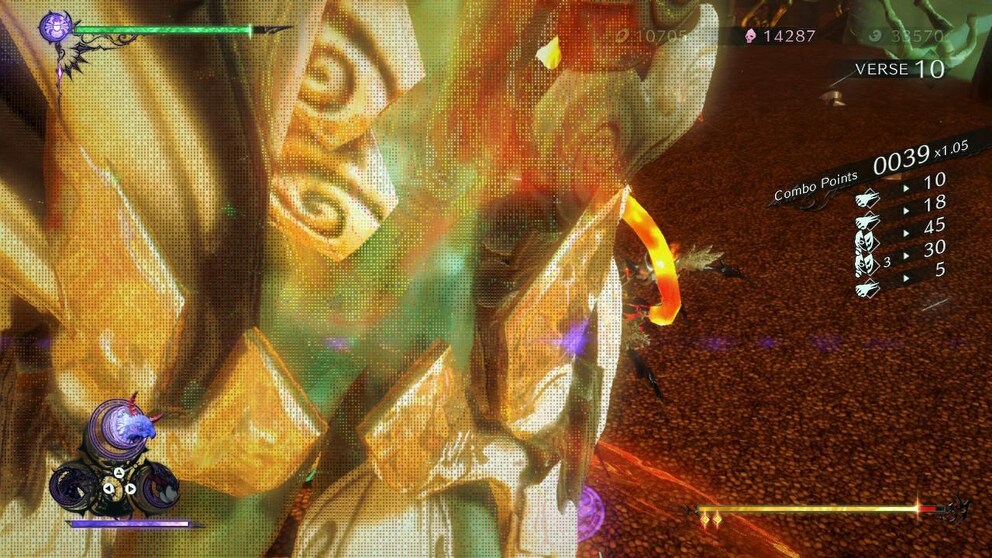 Wo ist Bayonetta? Die riesigen Gegner verdecken meine Spielfigur zu oft.