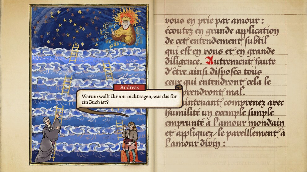 The visual style of the game is well made with its detailed medieval illustrations and a wide range of fonts.