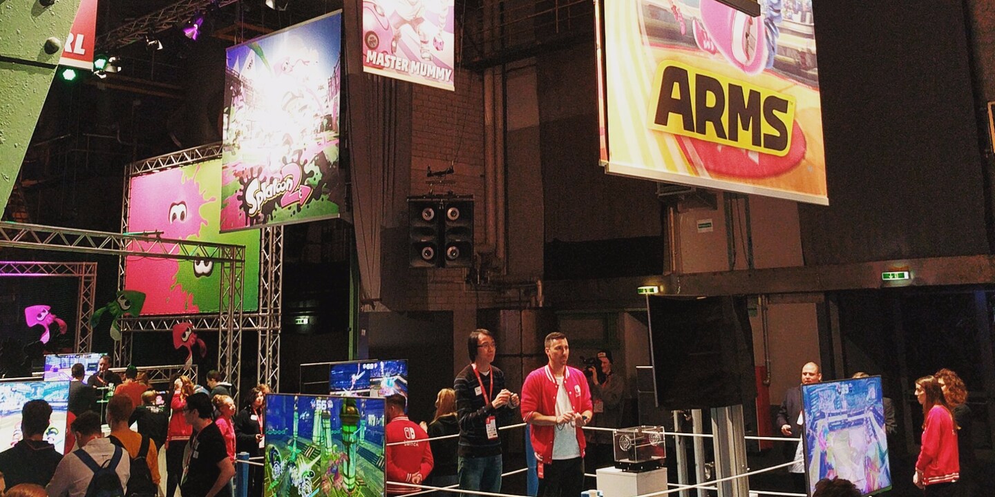 In zwei Eventhallen präsentierte Nintendo Neuheiten wie «Arms» oder «Splatoon 2»