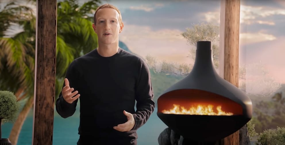 Mark Zuckerberg en 2021 lors d’une présentation dans le métavers.